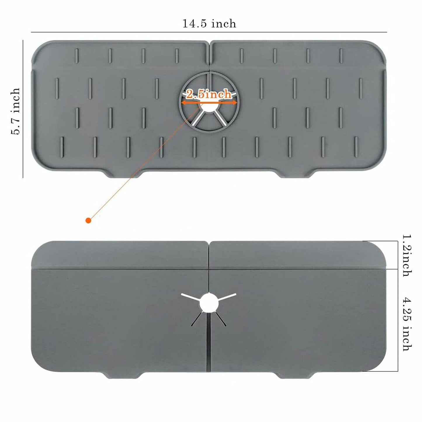 Round Silicone Kitchen Sink Splash Guard and Faucet Water Catcher