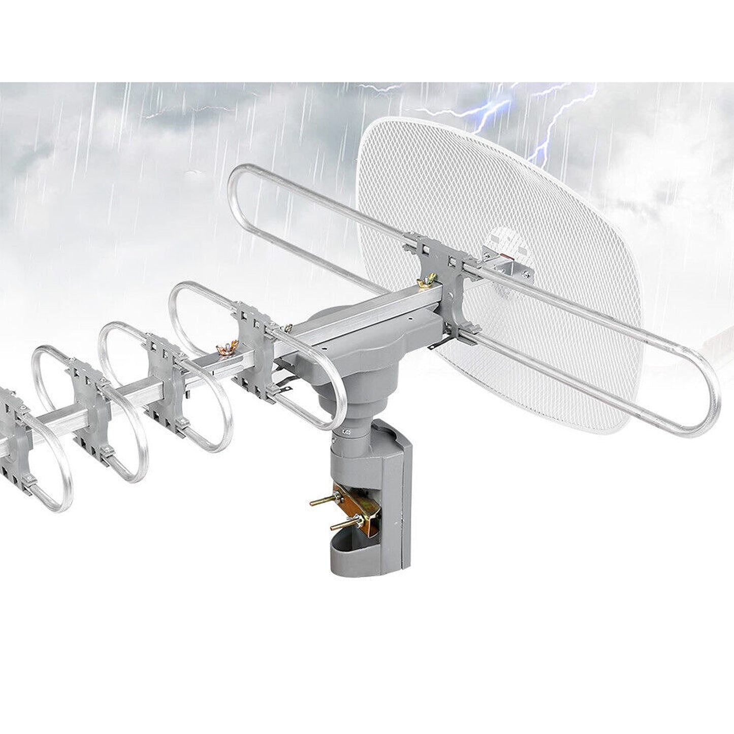 Outdoor Rotating Digital TV Antenna with UHF VHF Amplifier for Enhanced Signal