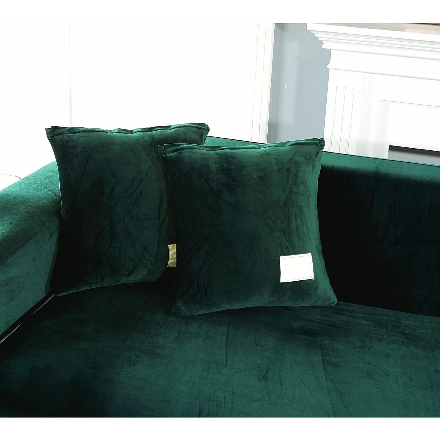Dark Green Super Stretch Slipcover Velvet Sofa Covers Couch Cover