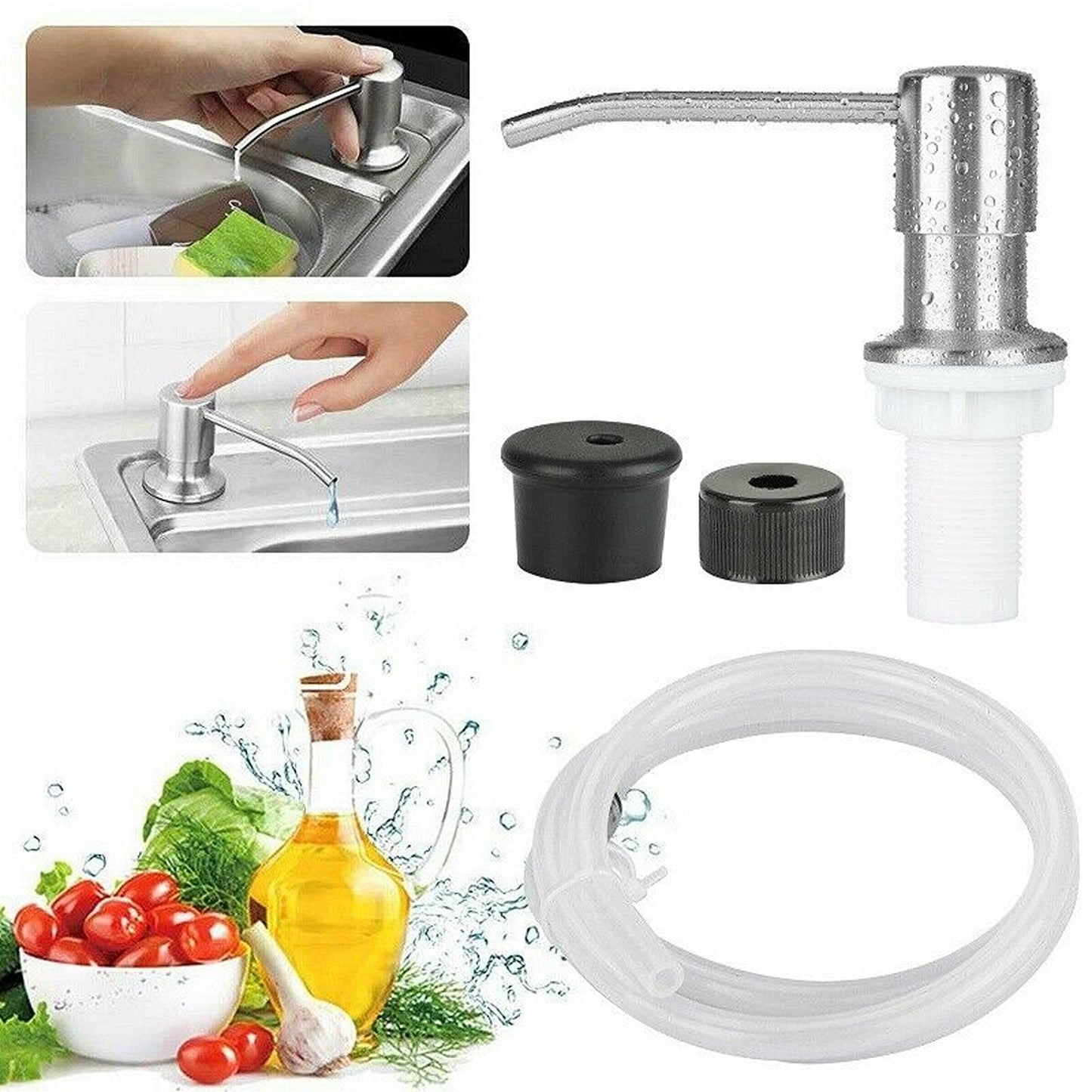 Kitchen Sink Soap Dispenser with Extension Tube Kit for Hand Pumps