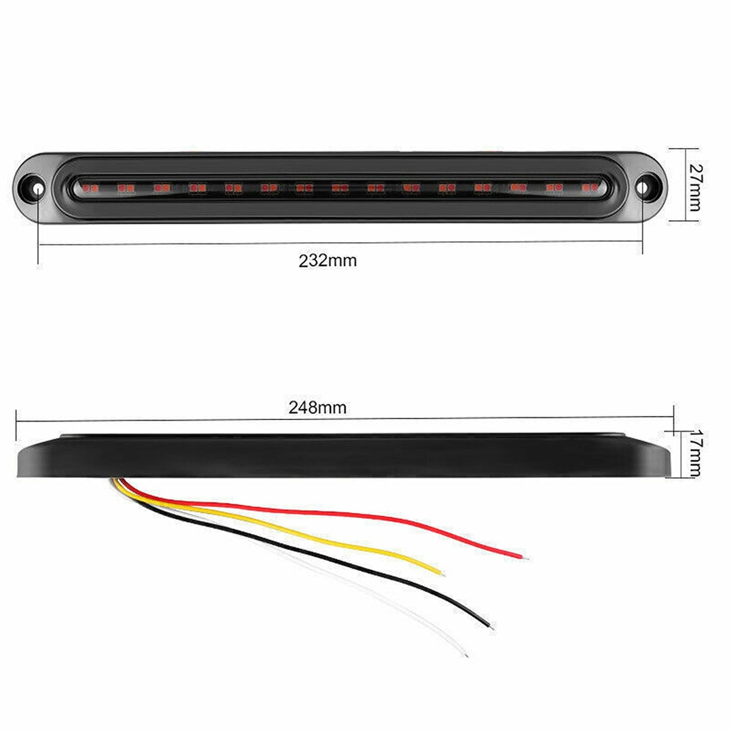 Trailer Tail Lights LED Rear Brake Signal Halo Neon Truck