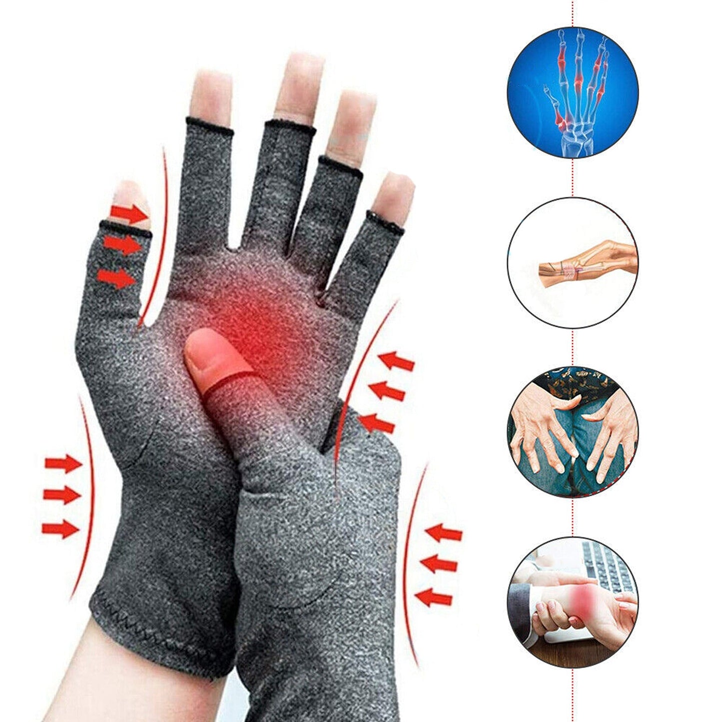 Compression Arthritis Gloves Wrist Hand Brace Finger Support