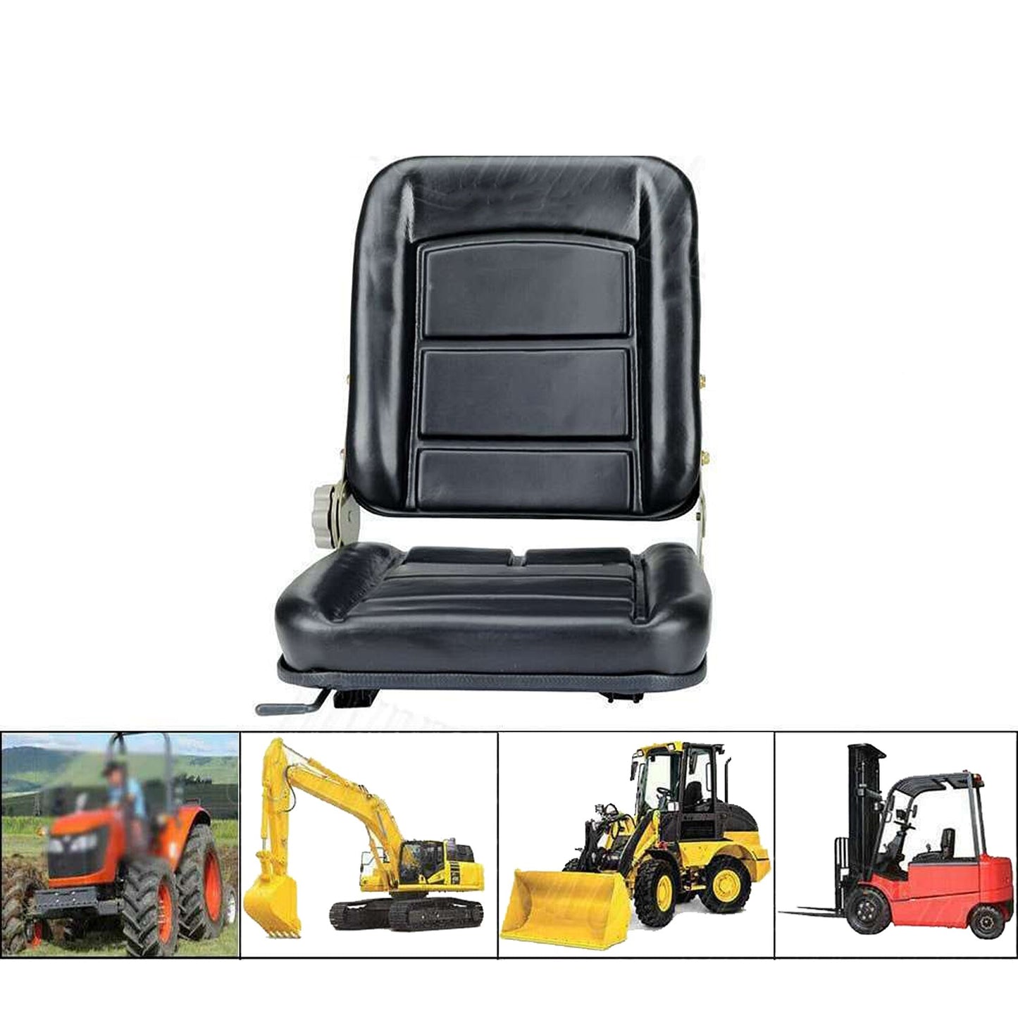Forklift Truck Seat with Suspension Excavator Tractor Chair in PU Leather