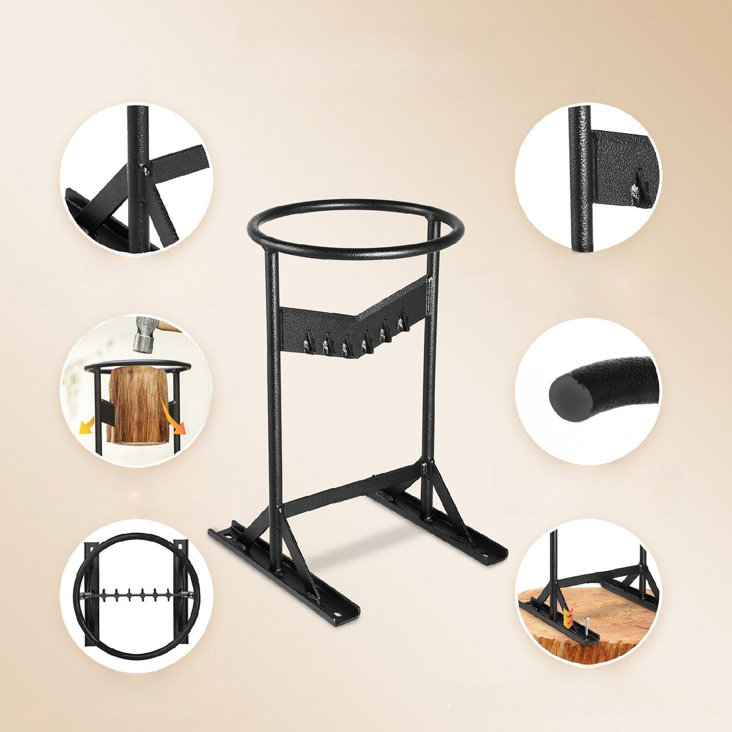 Manual Heavy Duty Firewood Splitter V-Shaped Log Wood Cutter
