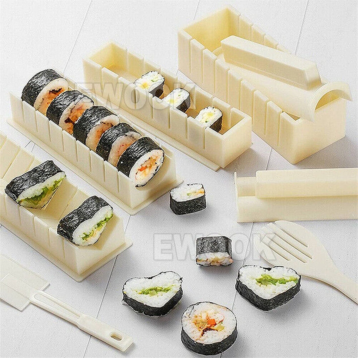 Kitchen DIY Sushi Making Kit for Beginners Rice Roller Mold Set