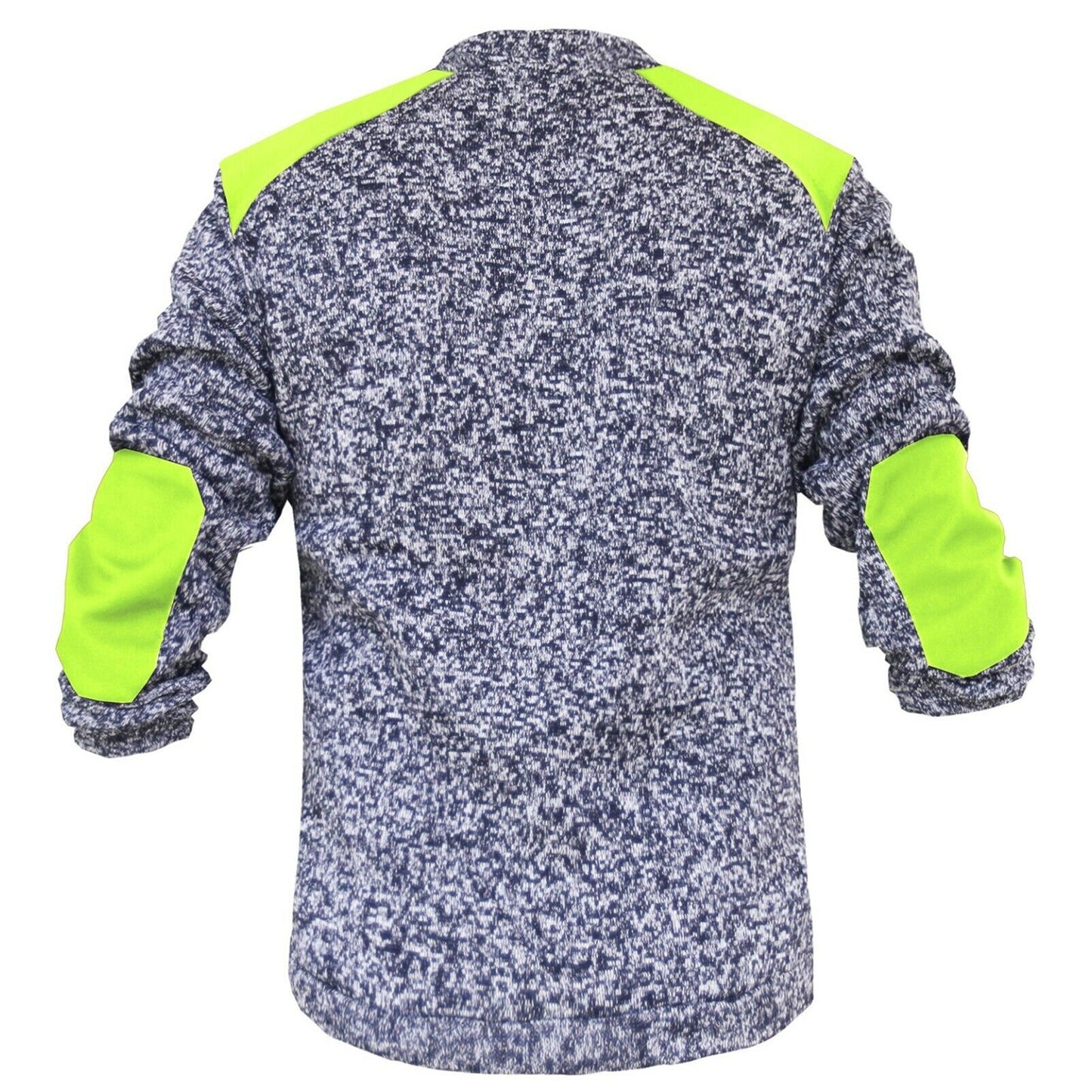 Navy Yellow Panel Zip Marble Body Work Jumper with Chest Pocket