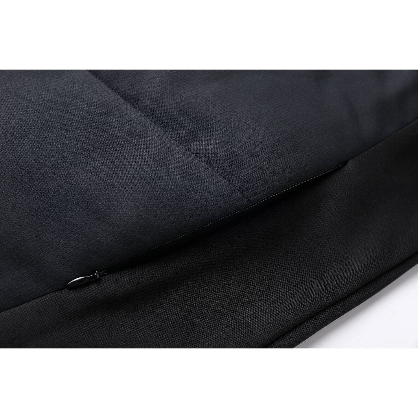 Prussian Blue Vegan Active Puffer Vest Quilted Down-Free with Nearly Black Side Panel