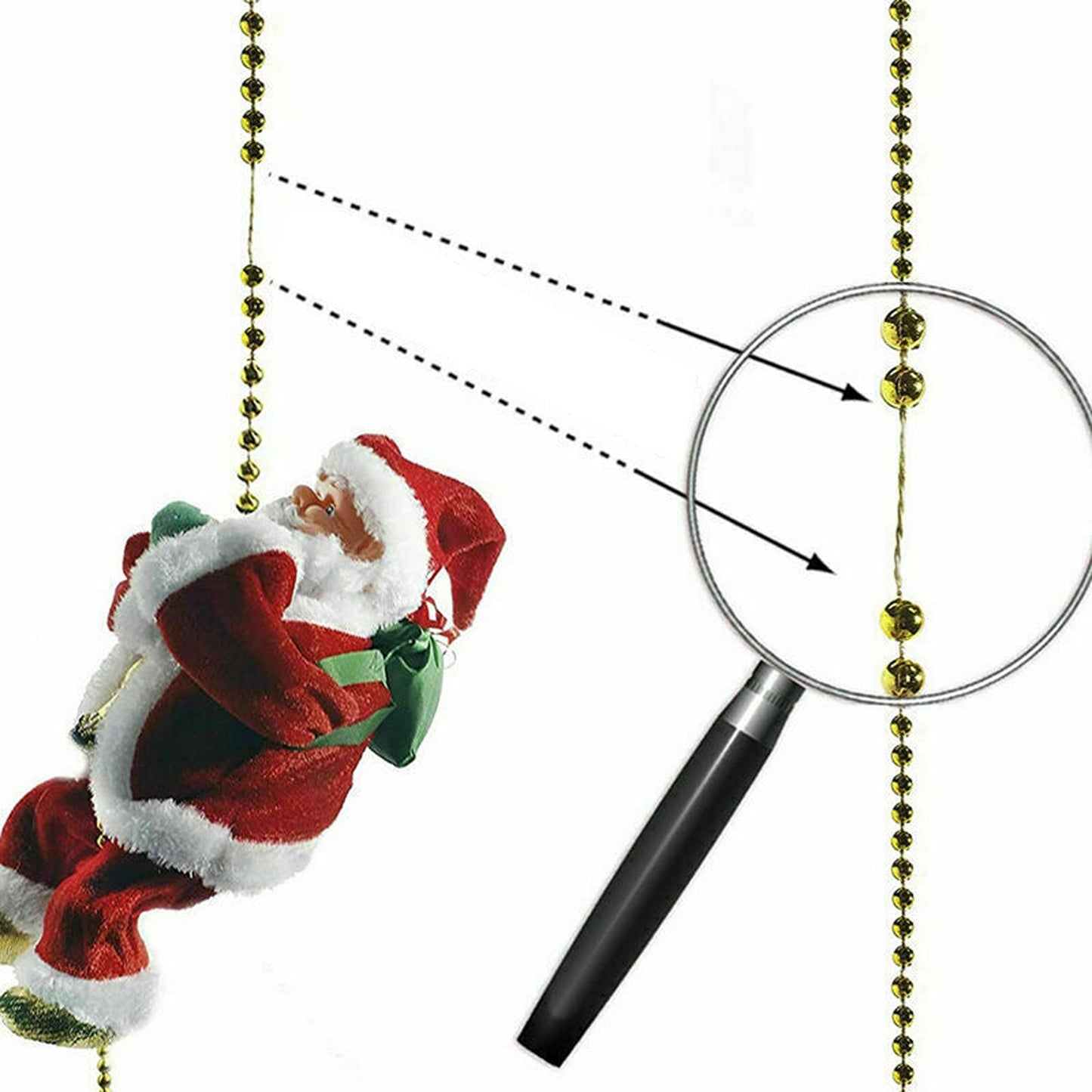 Musical Santa Claus Toy Climbing Rope Ladder Xmas Gift Decor
