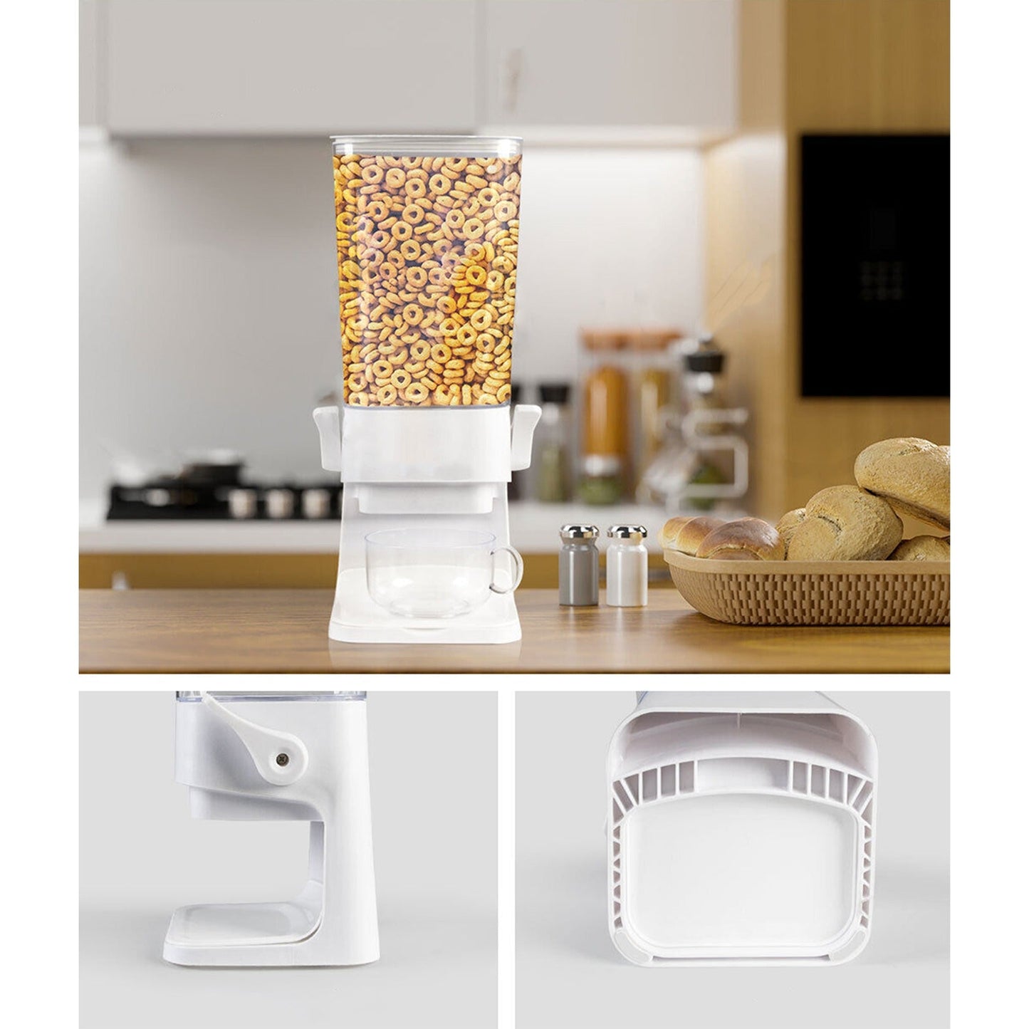 5.5L Dry Food Cereal Dispenser Grain Storage Container Pet Feeder