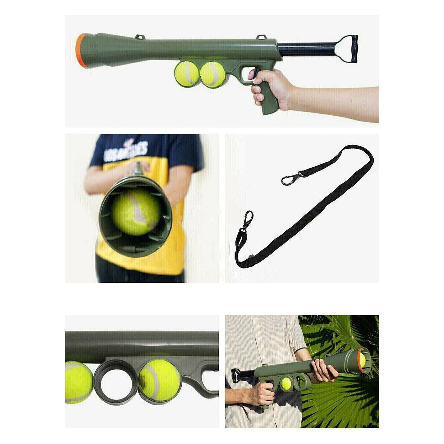 Dog Fetch Toy Tennis Ball Gun Launcher Pet Interactive Outdoor Play