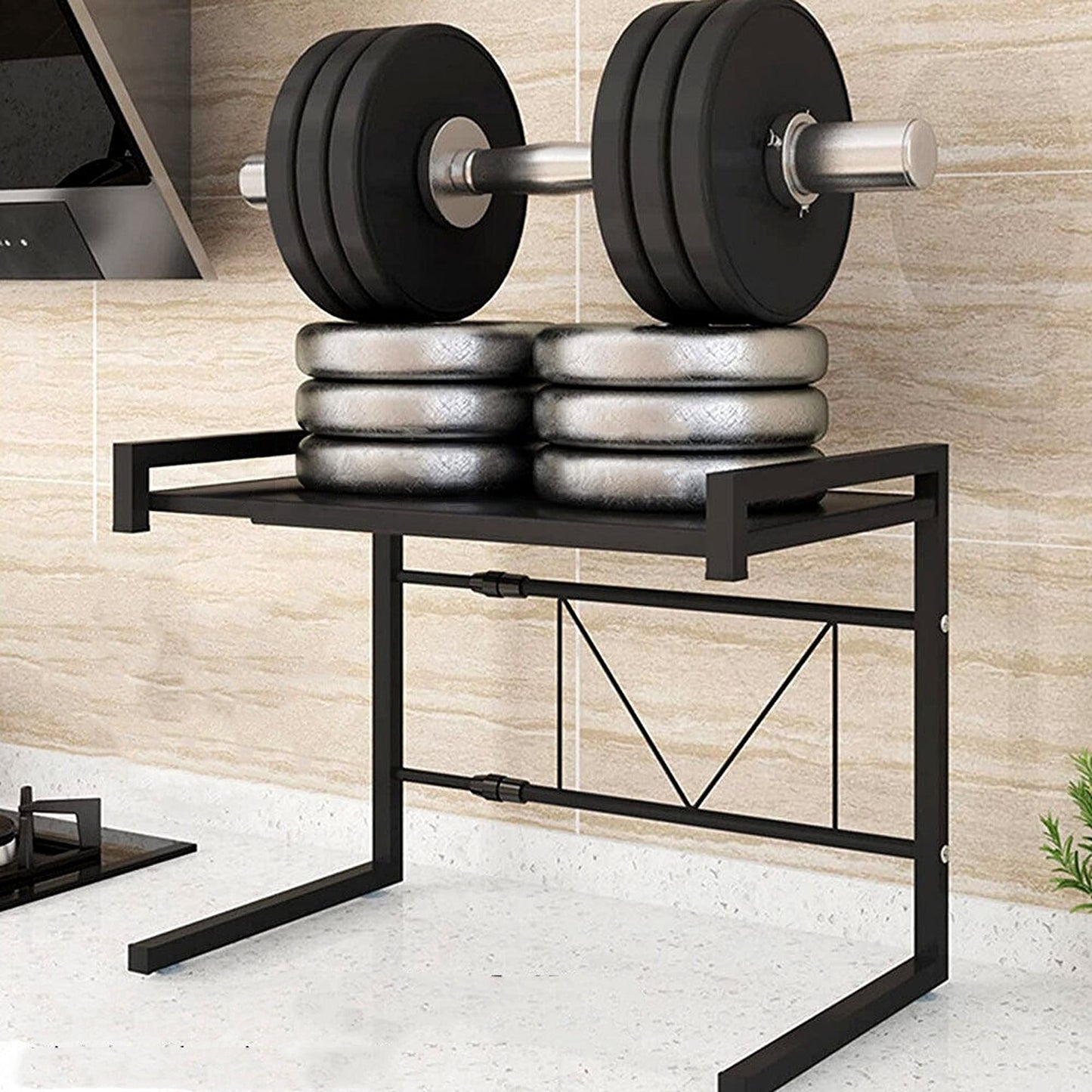 Organizational Shelf for Microwave Ovens Steel Kitchen Rack