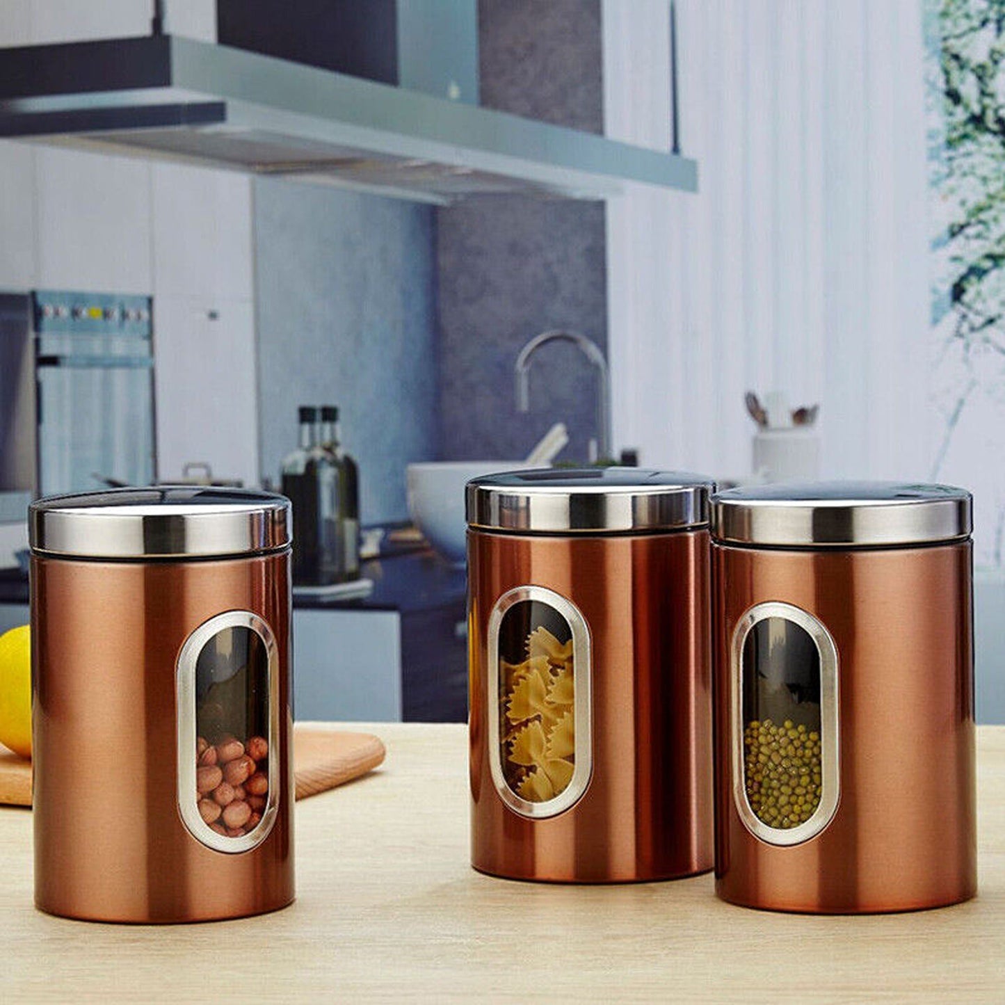 Kitchen Storage Container Tins for Tea Coffee Sugar Pasta Herbs and Biscuits