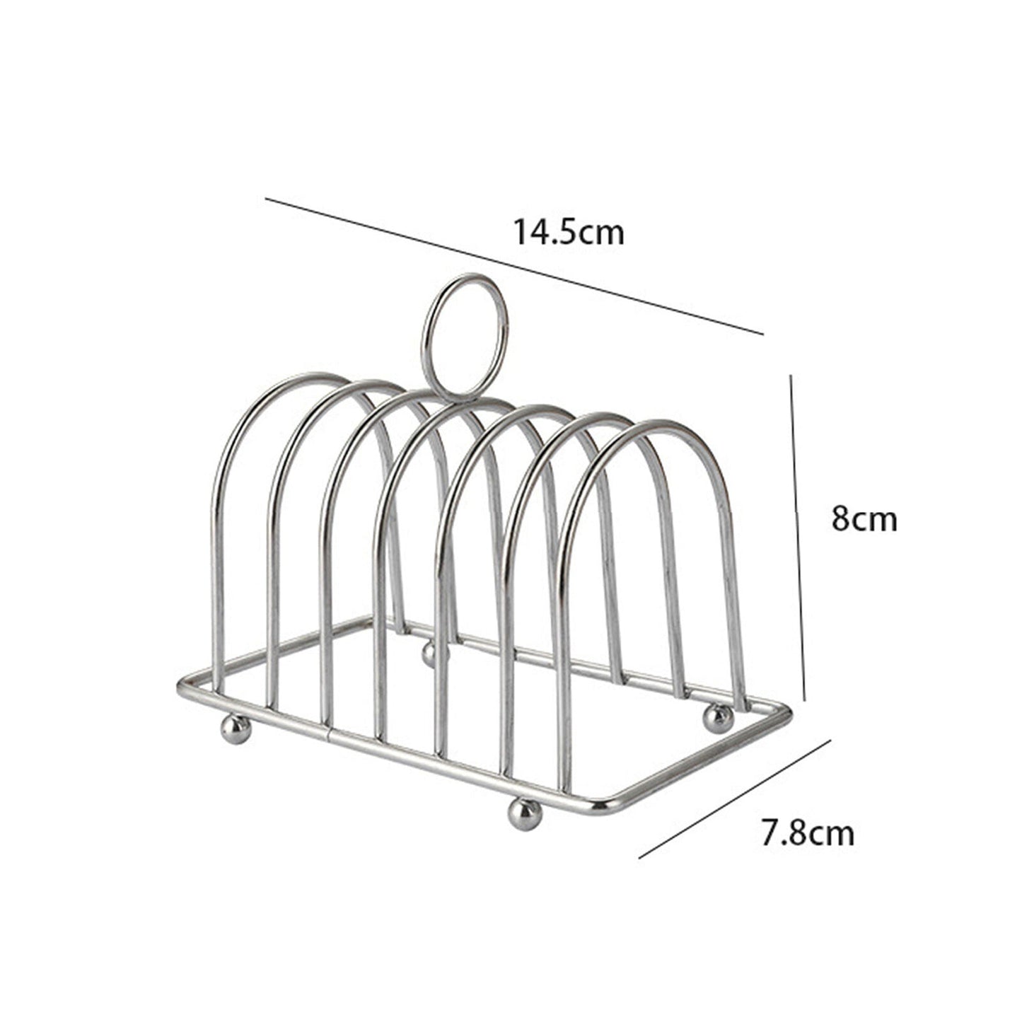Stainless Steel Toast Bread Holder Metal Loaf Slices Rack 8 Slot