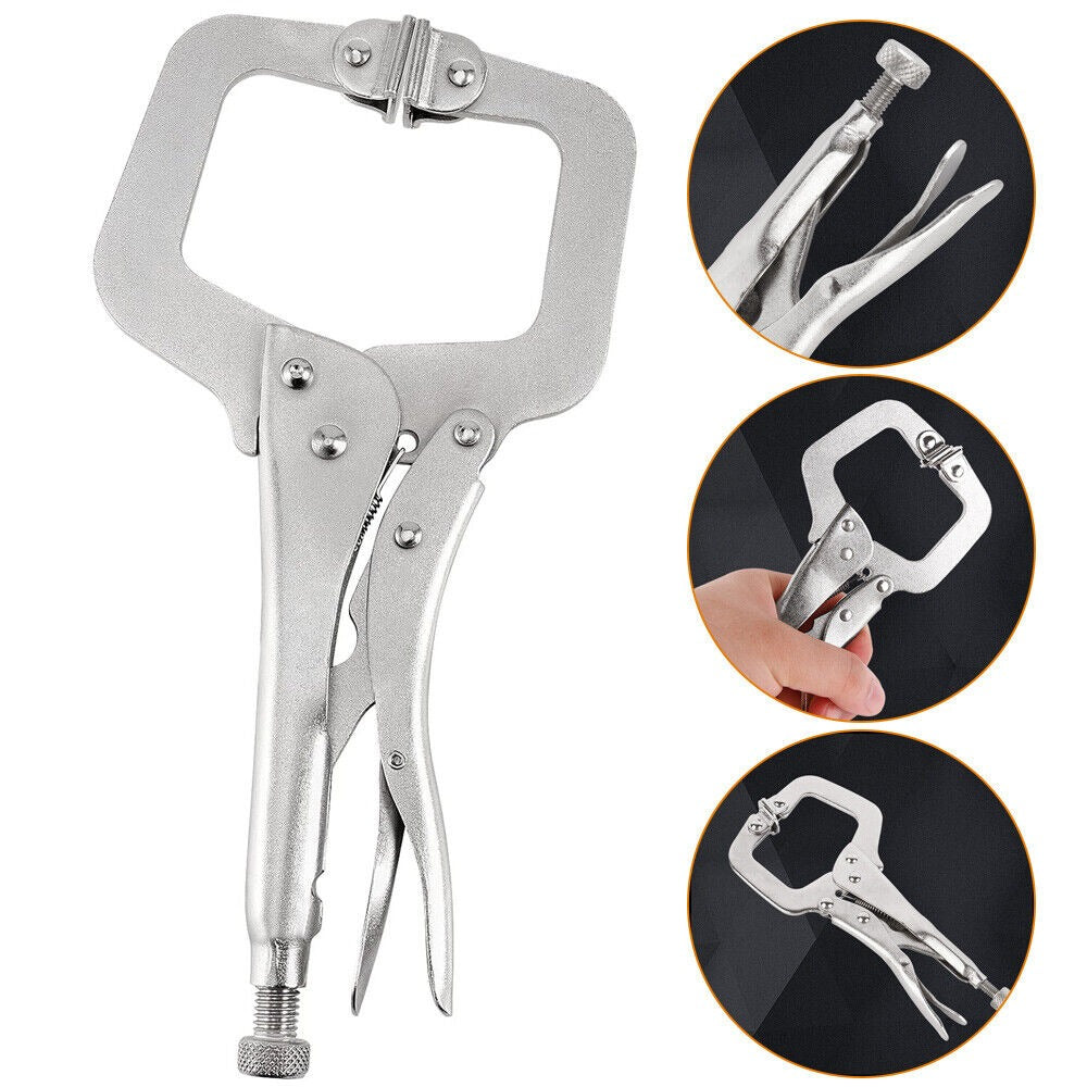 4pcs Heavy Duty 11in Steel C-Clamp Locking Welding Pliers