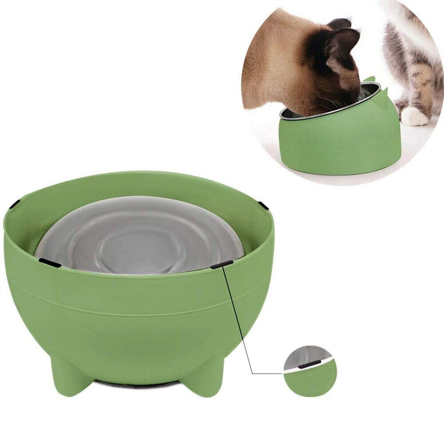 2pcs Elevated Dog Bowl Stand with Tilted Food Water Feeder