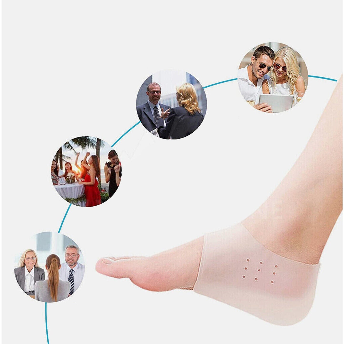 Invisible Increase Heel Pad Sock Liners for Height Lift