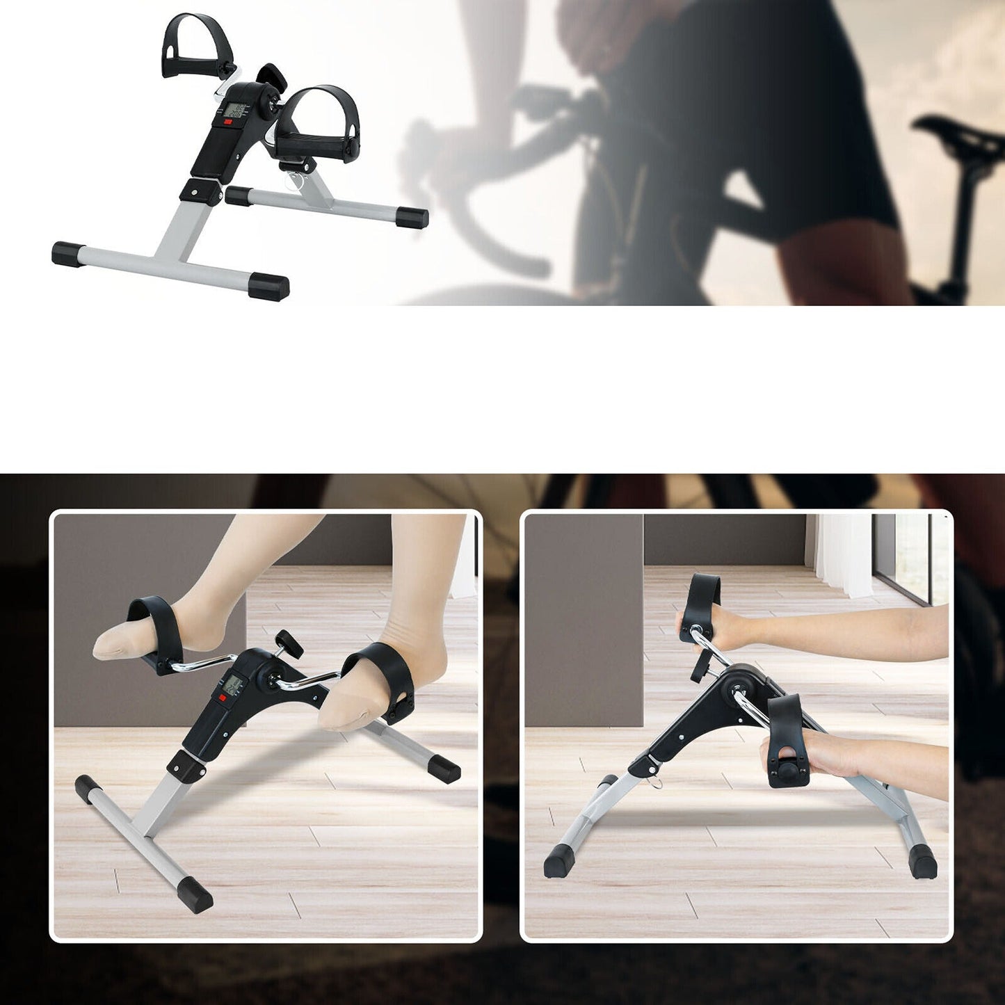 Fitness Pedal Exerciser Mini Cycle for Home Gym with LCD Display