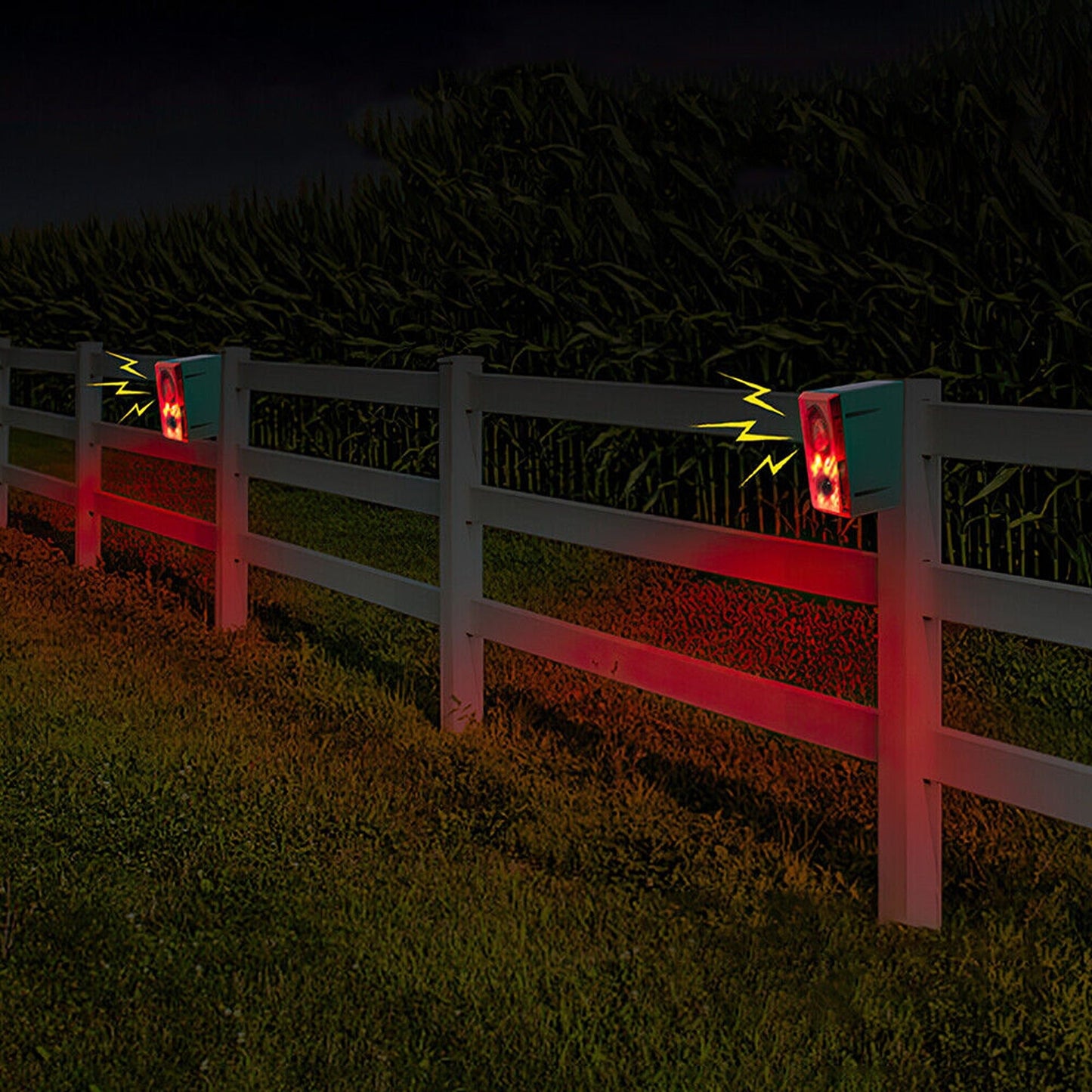 Outdoor Solar Motion Sensor Alarm with Siren Dog Barking and Gunshots Sounds