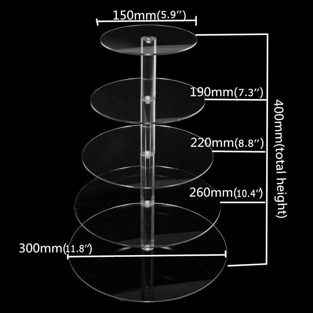 5-Tier Acrylic Serving Stand for Cupcakes and Parties