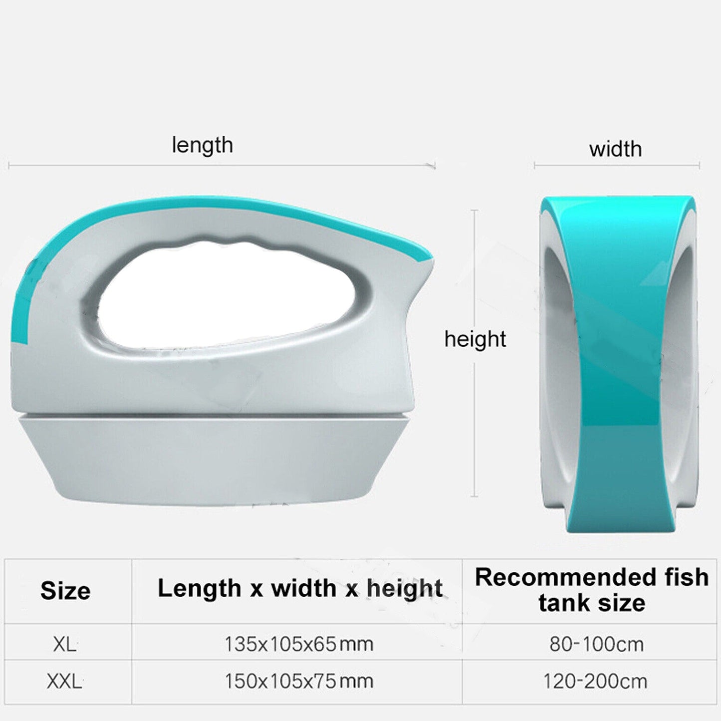 Magnetic Fish Tank Glass Algae Scrubber with Handle