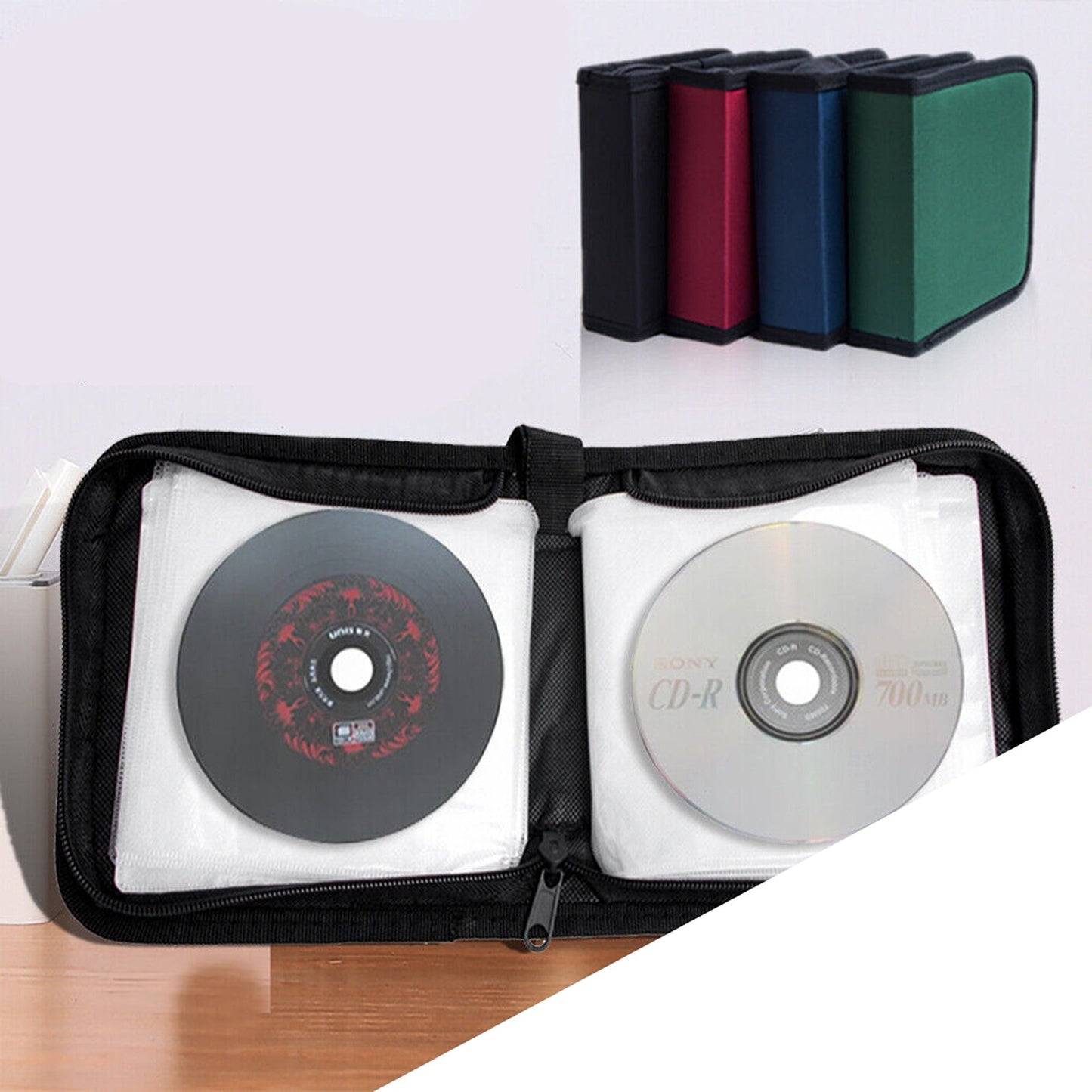 40 Capacity DVD CD Holder with Storage Case and Carry Bag