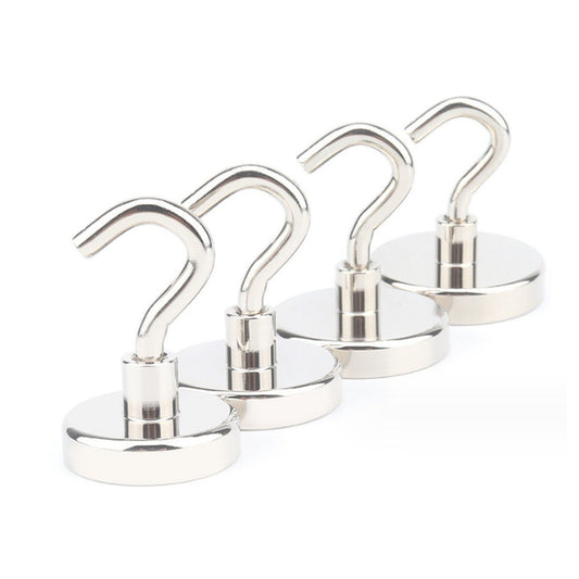 Pack of 6 Strong Rare Earth Neodymium N38 Magnetic Hooks