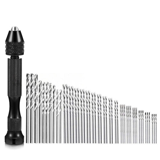 49pcs Precision Mini Hand Drill Set Twist Bits for DIY Woodworking