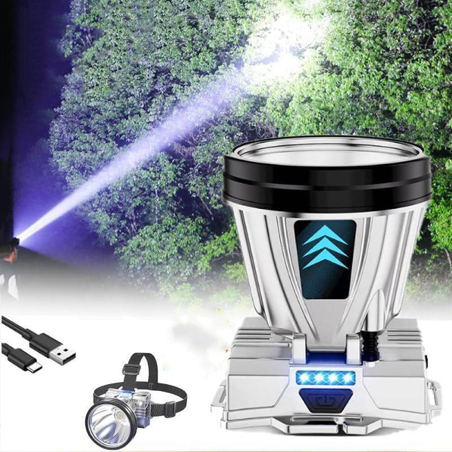 Rechargeable High-Power German XPG Super Bright Headlamp
