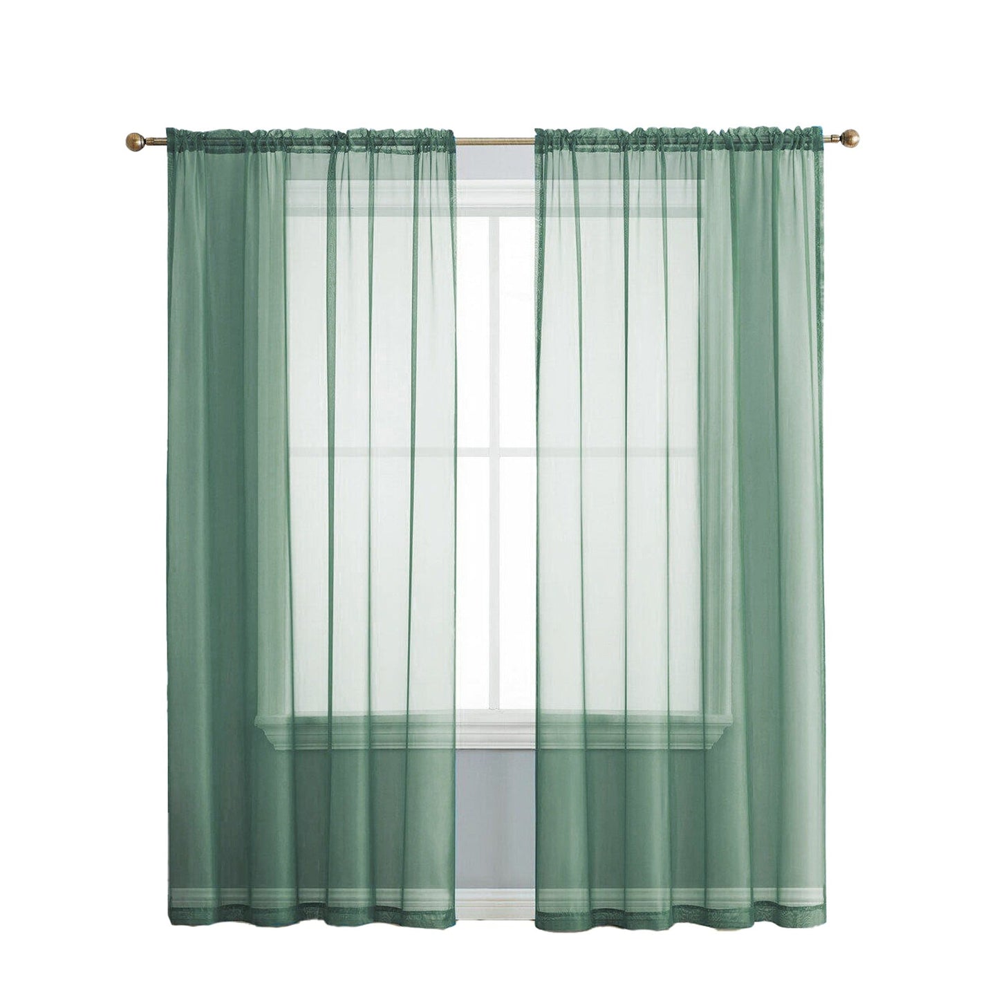 Organza Voile Sheer Curtain with Rod Pocket for Window Draping