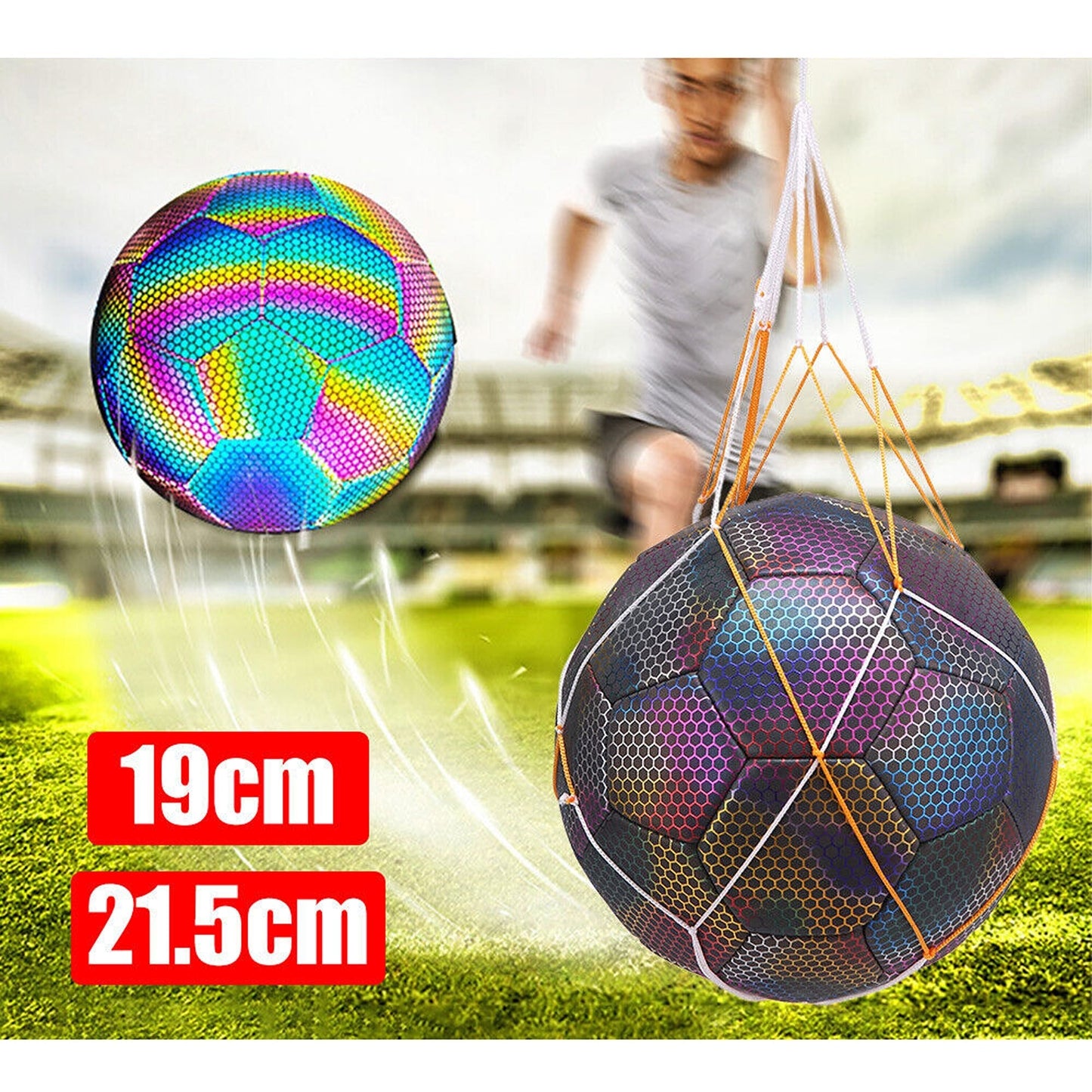 Reflective Soccer Ball for Nighttime Outdoor Training Glows in the Dark
