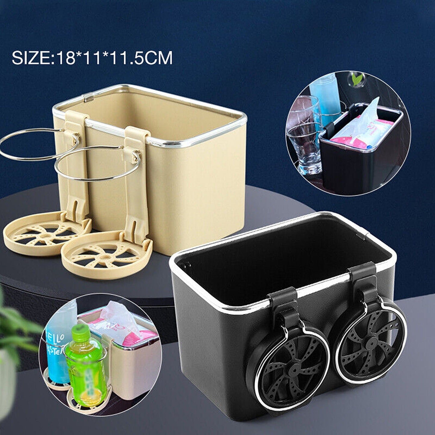 Multifunctional Car Armrest with Tissue Box and Storage Drawers