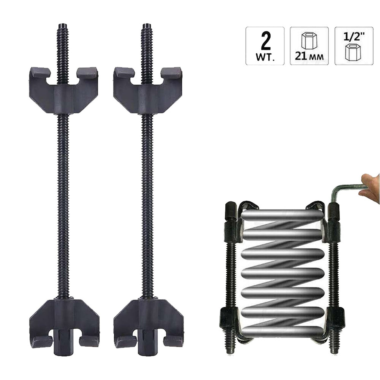 2pcs Auto Coil Spring Compressor Heavy-Duty Suspension Clamp Tool Set