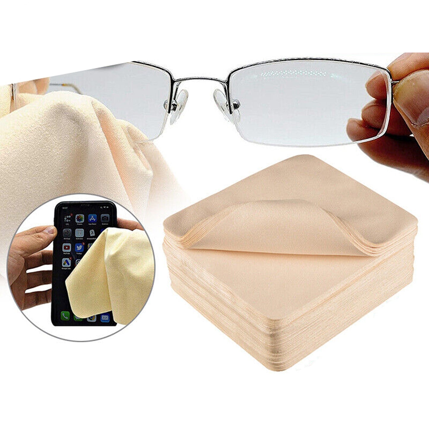 40-Pack Microfiber Suede Cleaning Cloths for Glasses Screens and Lenses