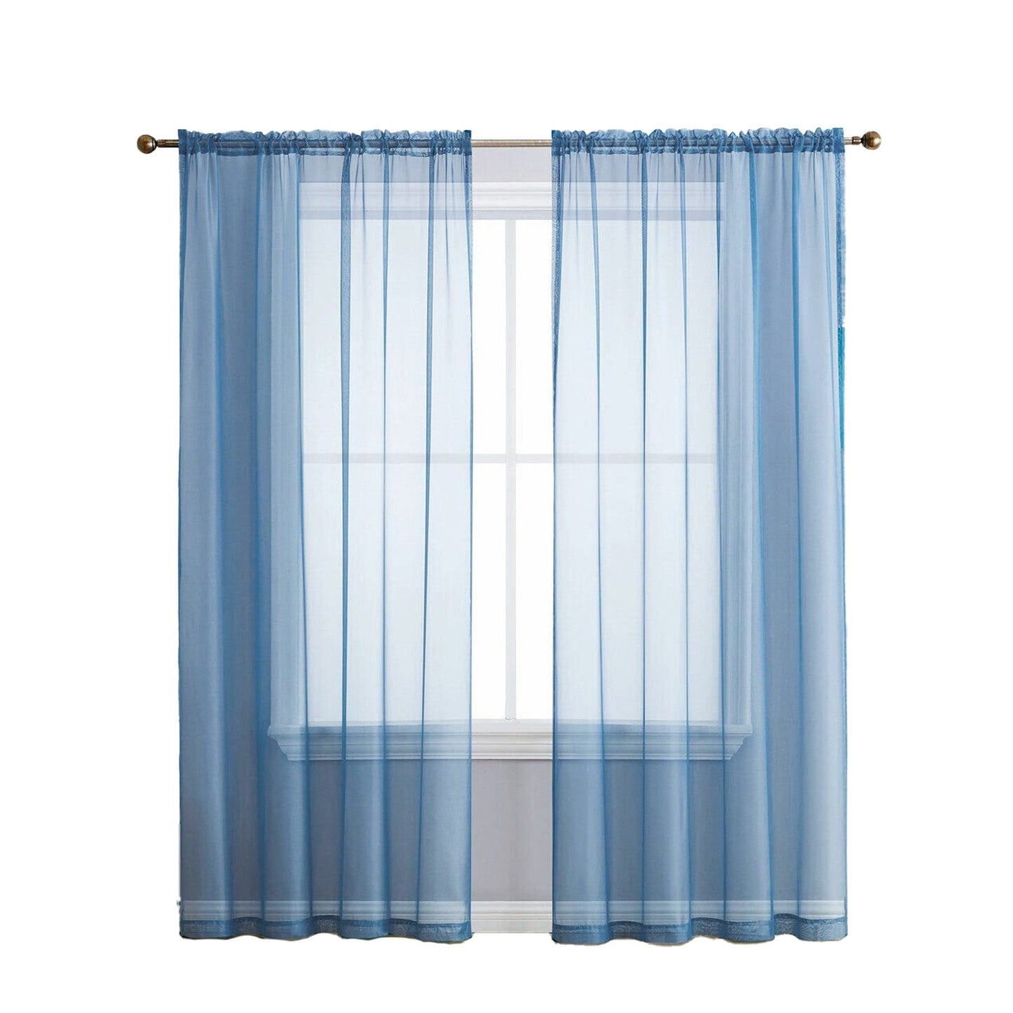 Organza Voile Sheer Curtain with Rod Pocket for Window Draping