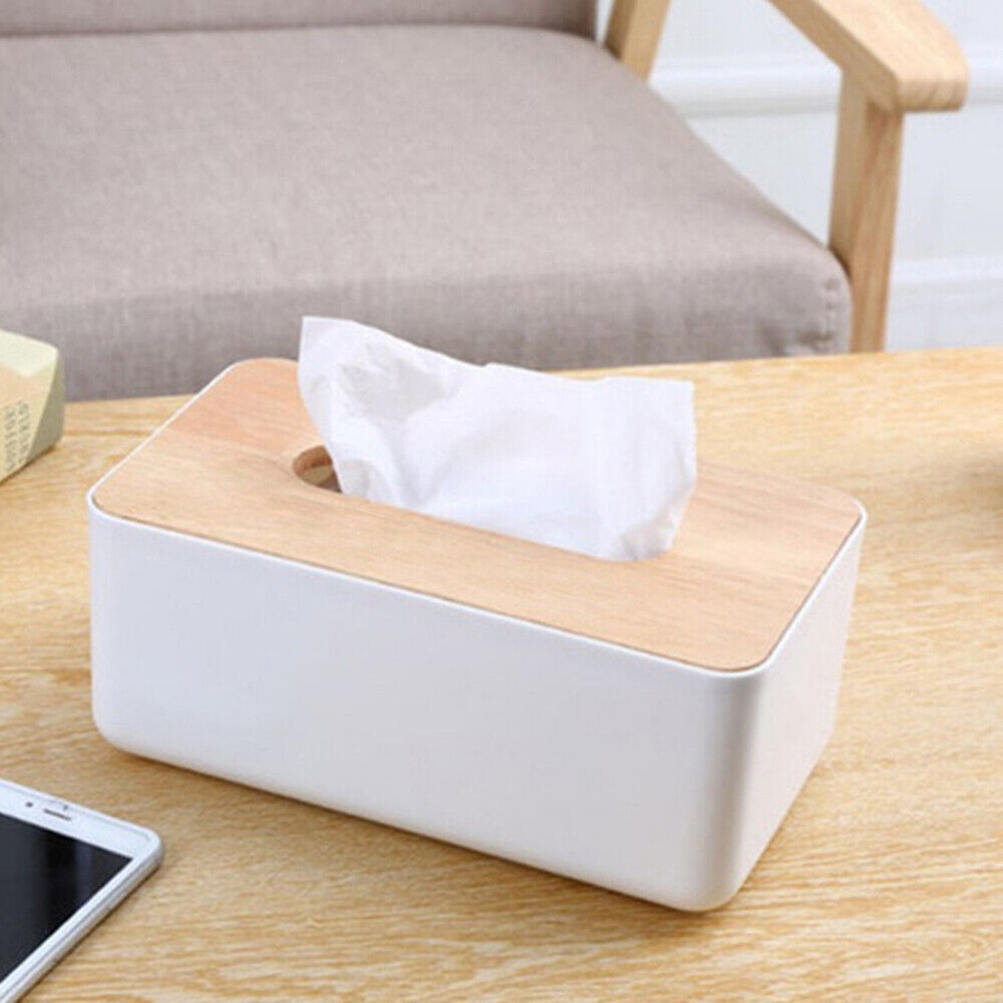 Elegant Wooden Tissue Box Cover Paper Napkin Storage