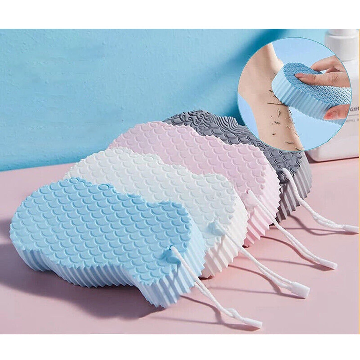 Super Soft Exfoliating Bath and Body Shower Sponge with Hook