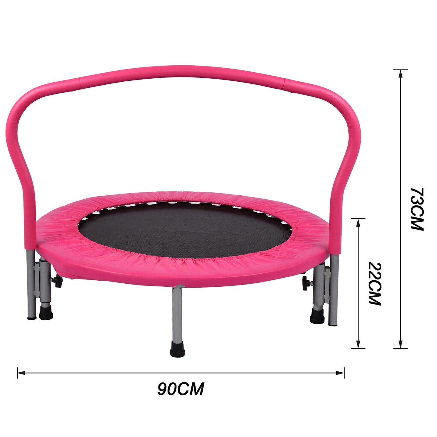Elastic 36-inch Mini Trampoline with Handrail for Cardio Fitness