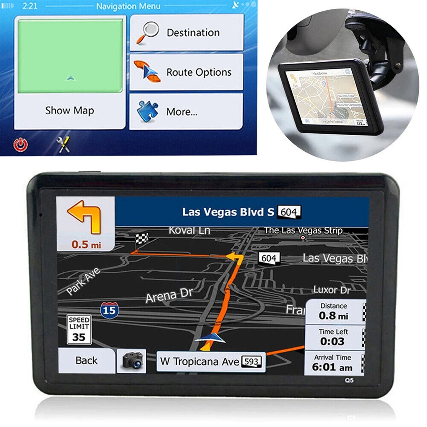 5-Inch GPS Navigator for Cars with Lifetime Map Updates and Speedcam Alerts