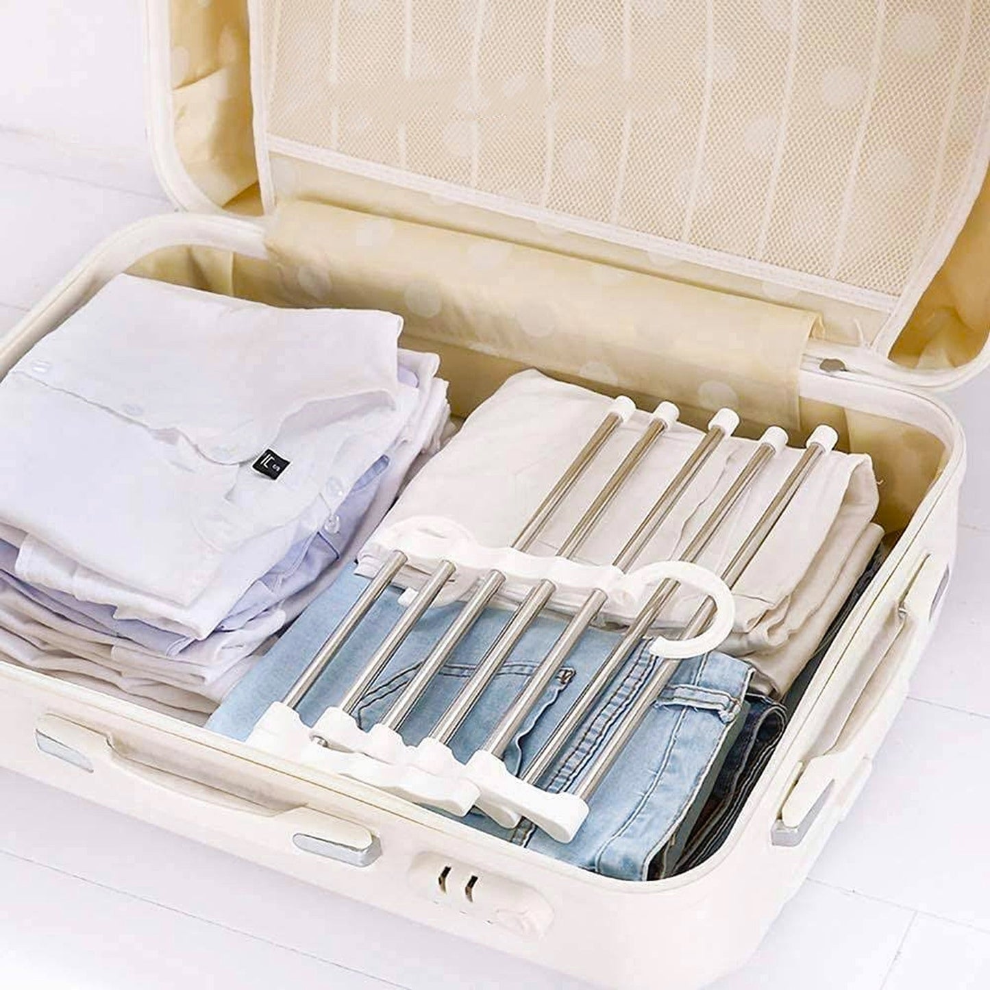 Stainless Steel Space Saving 5 Layered Pants Rack Hanger