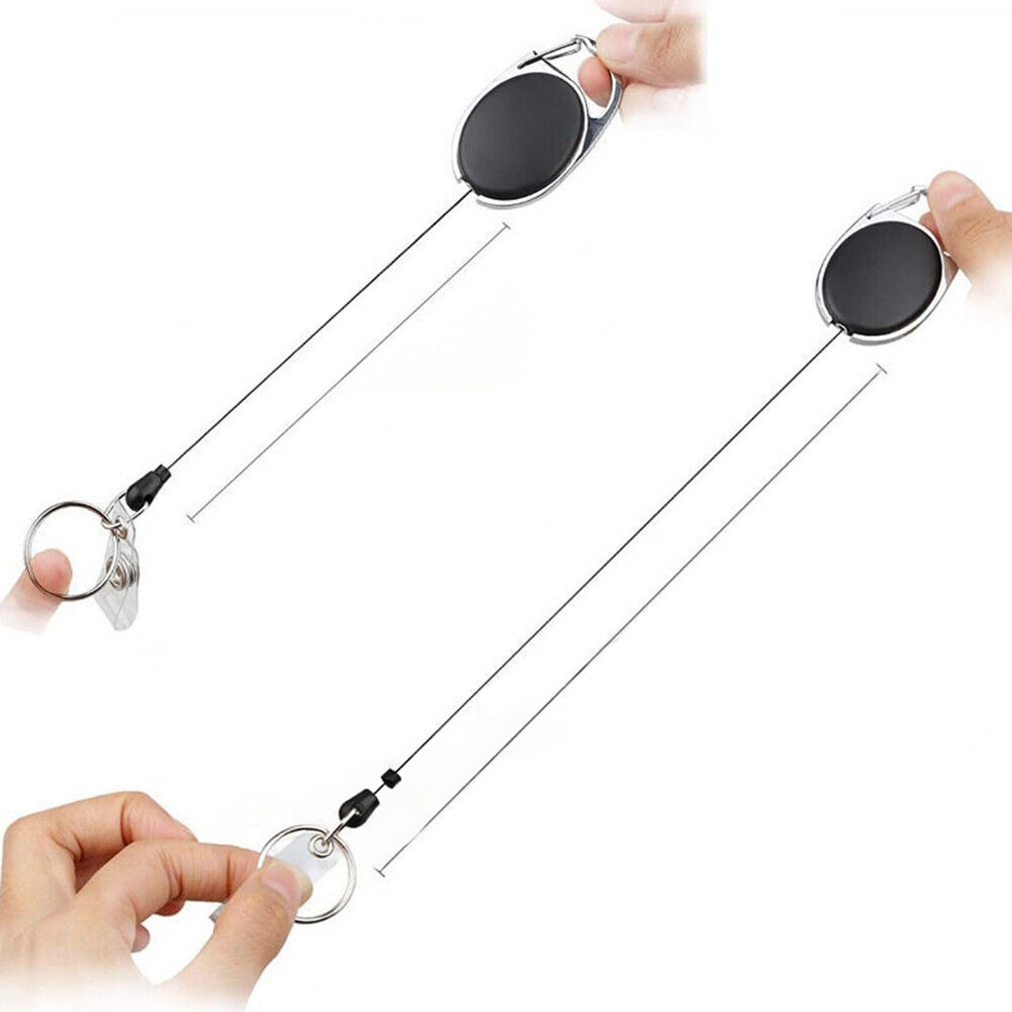 Business Security Retractable ID Badge Holder Lanyard Key Ring Opal Card