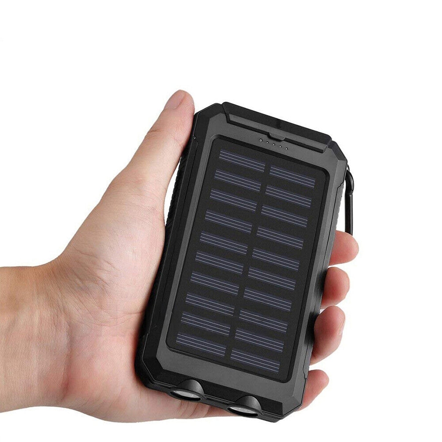 Portable External Solar Panel USB Charger Dual Battery Power Bank