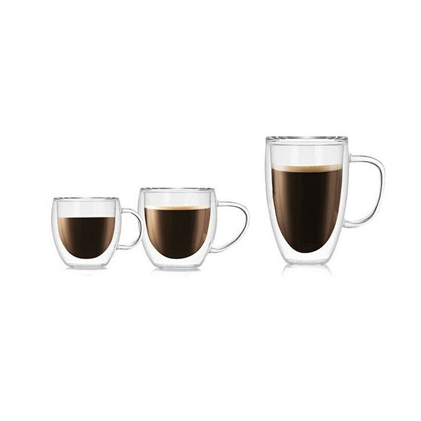 Heat Resistant Double Wall Clear Glass Coffee Tea Mug