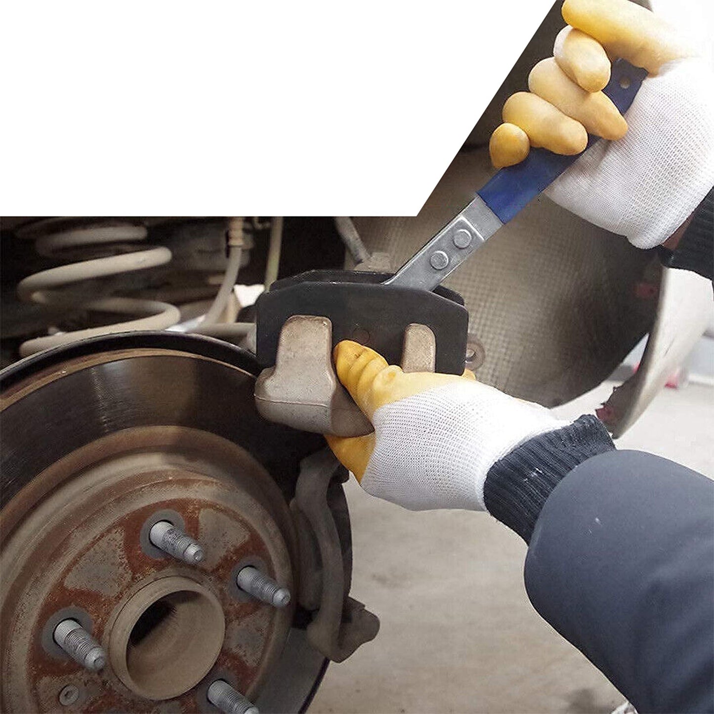 Disc Brake Caliper Piston Compressor Tool with Ratchet Wrench for Pad Installation