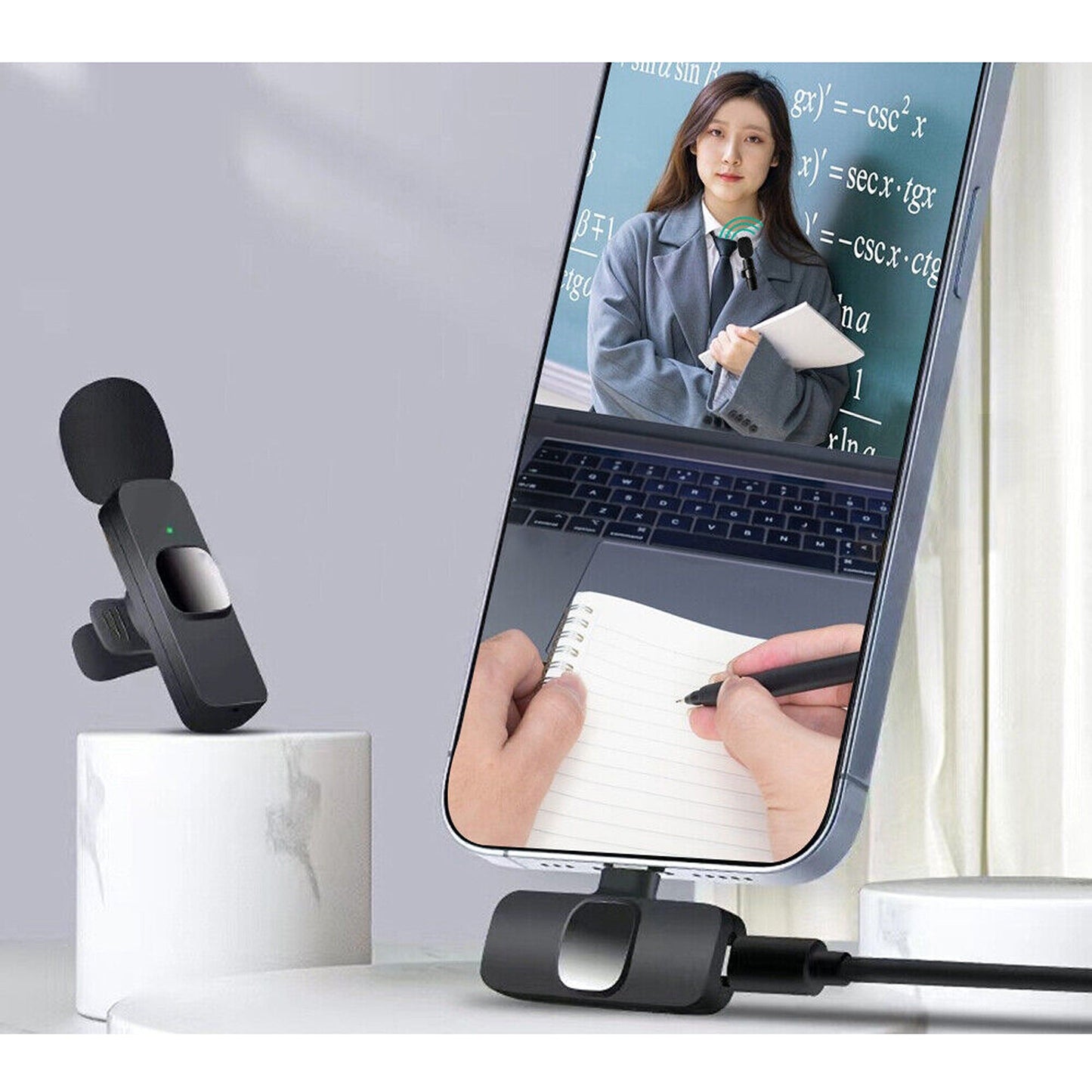Wireless Lavalier Microphone for iPhone Apple Phone iPad Vlog Live Stream