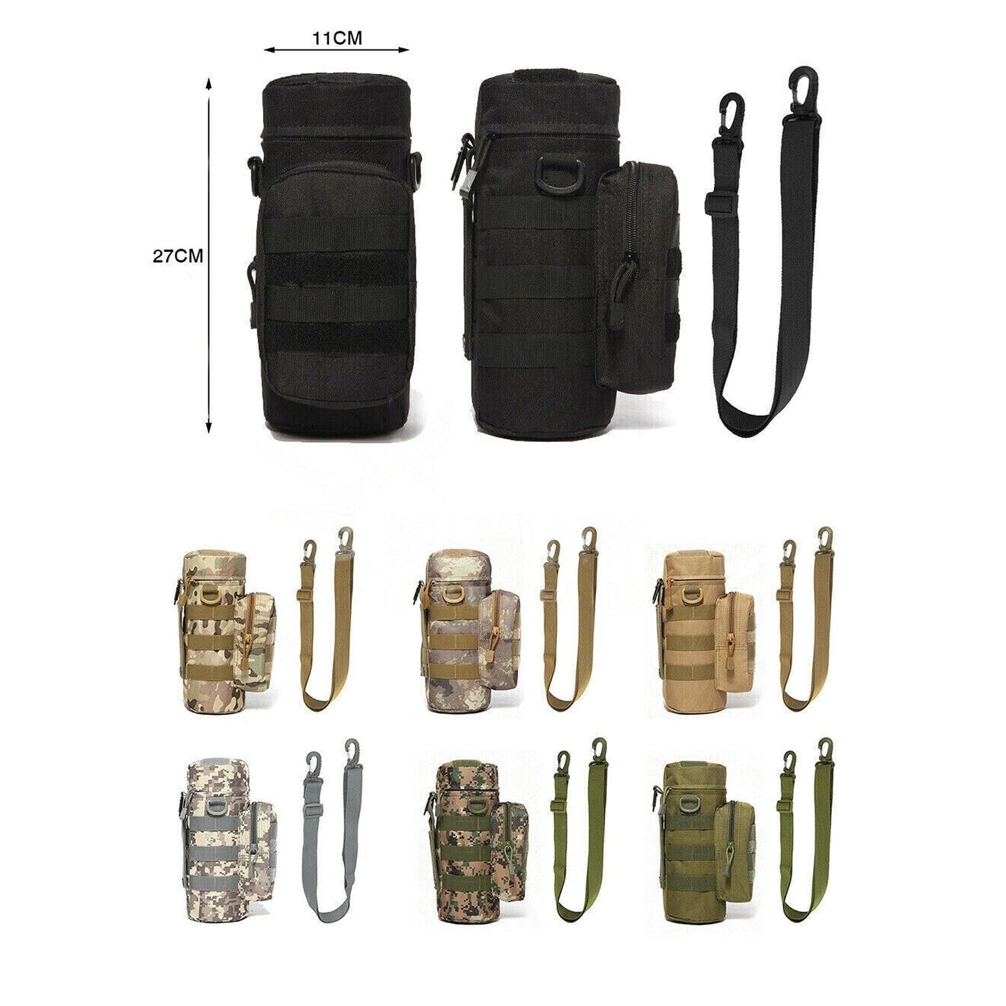 Adjustable Water Bottle Carrier Pouch Tactical Molle Kettle Bag