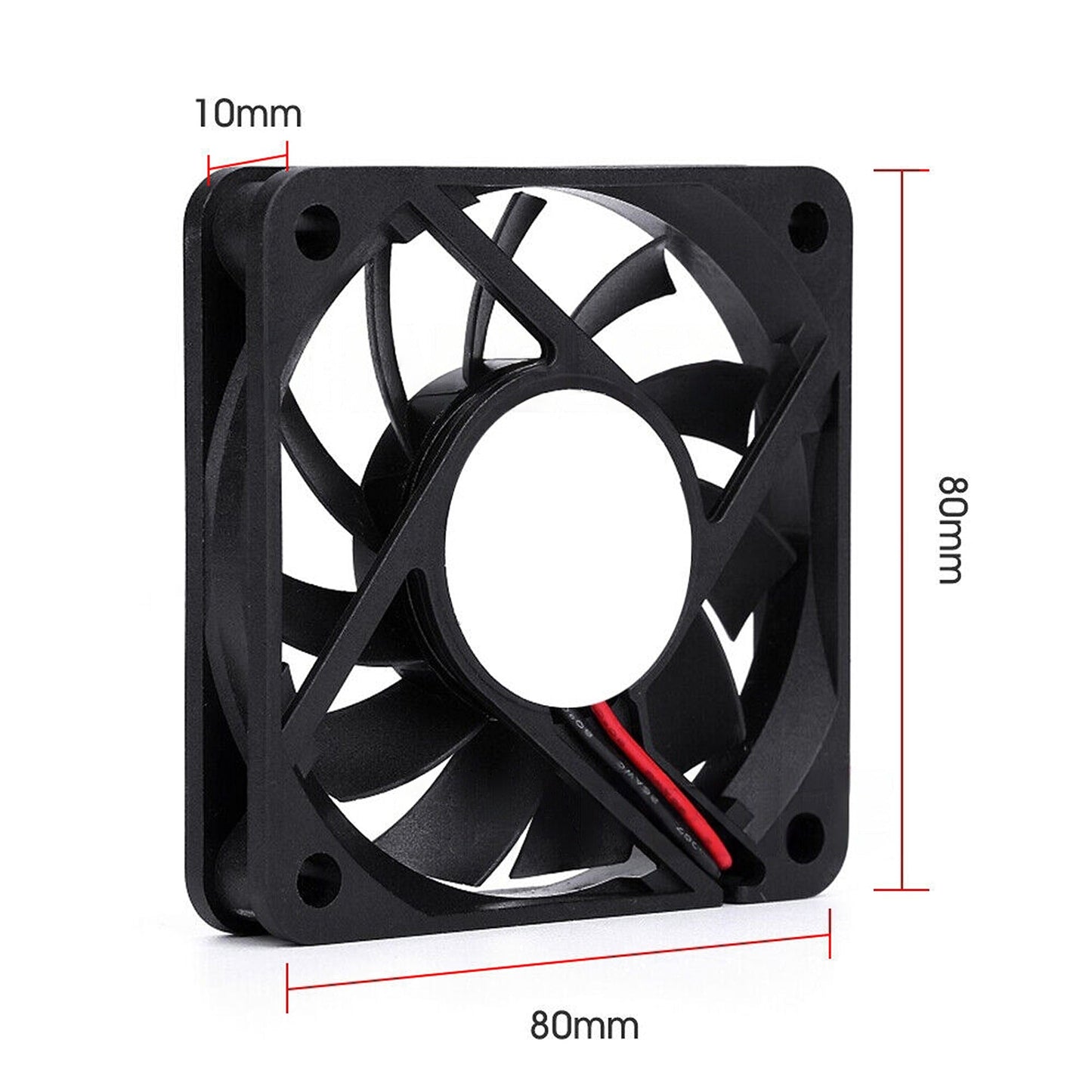 2pcs Silent Brushless PC Case Cooling Fans Black 12V