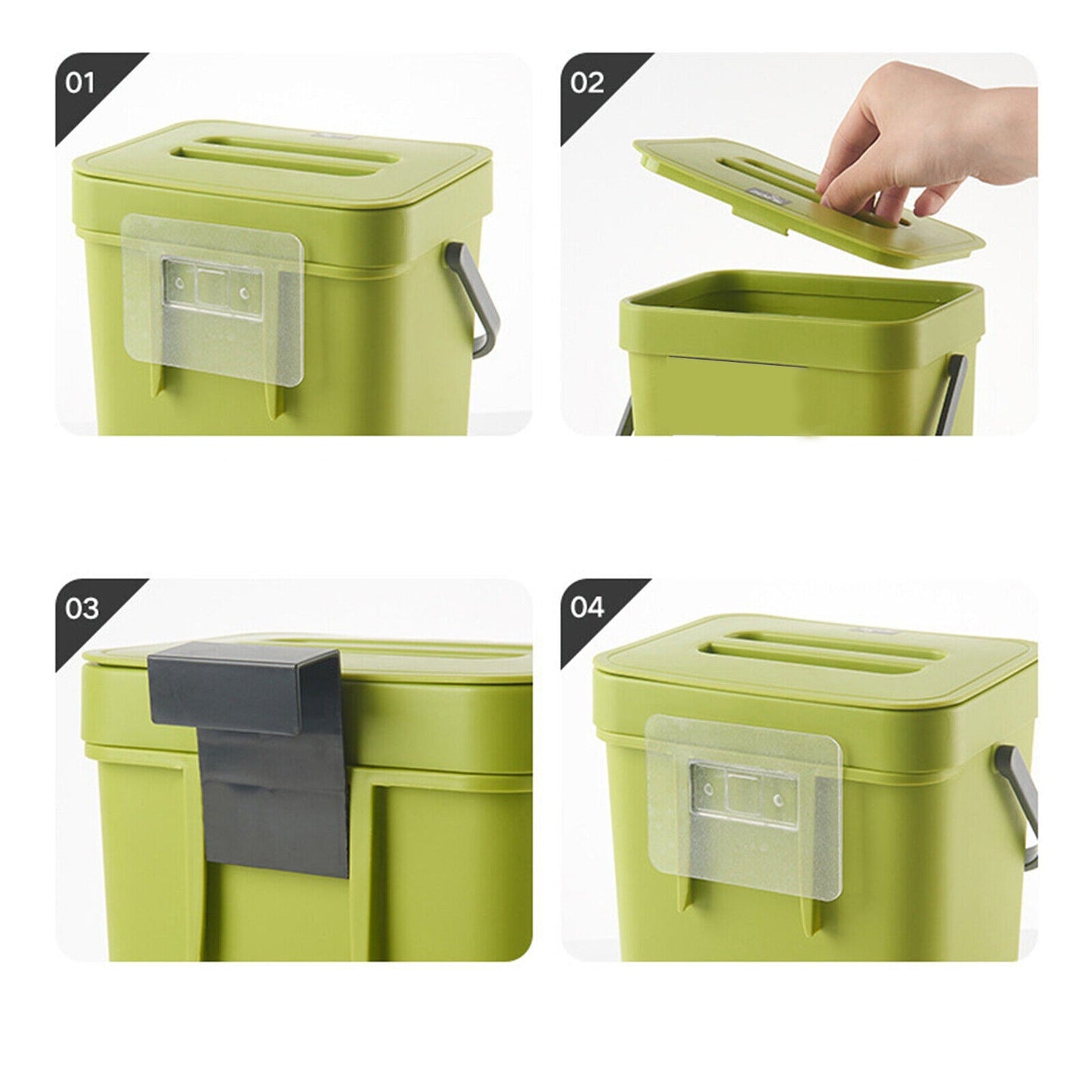 Wall Mounted Cupboard Door Trash Can with Push Top Lid