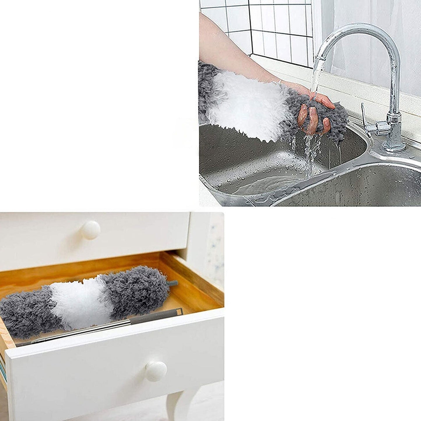 Magic Telescopic Static Feather Duster Long Handle Dust Brush 245cm
