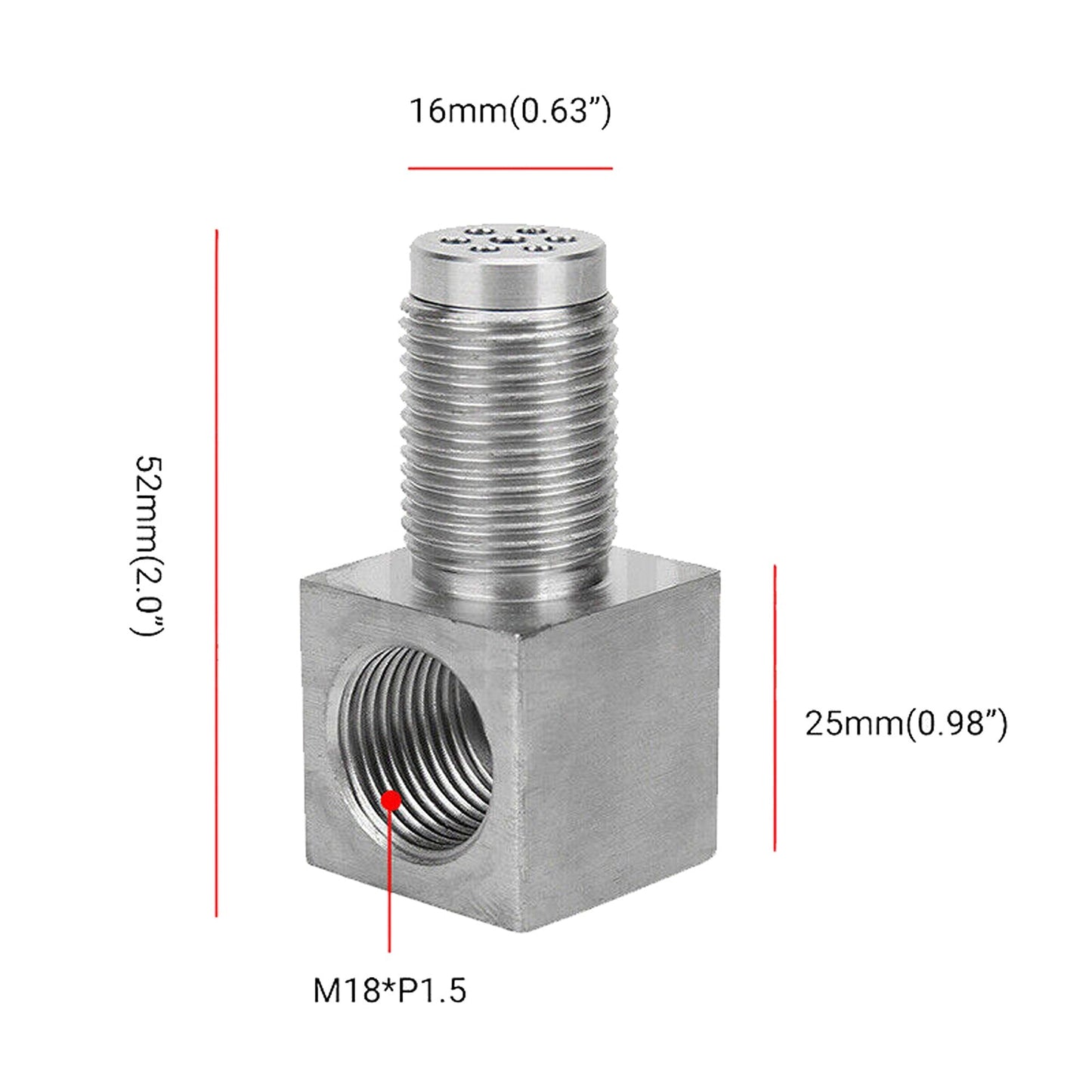 O2 Oxygen Sensor Spacer Adapter for Extending Catalytic Converters 90 Degree