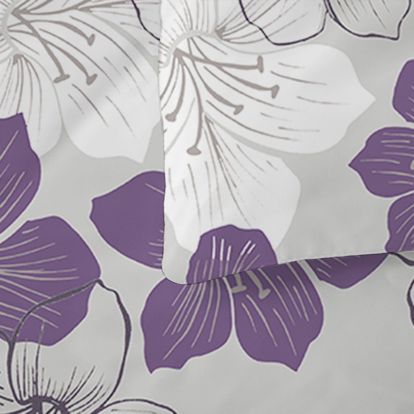 Purple Floral Bedding Duvet Quilt Cover Set Double Queen King Size